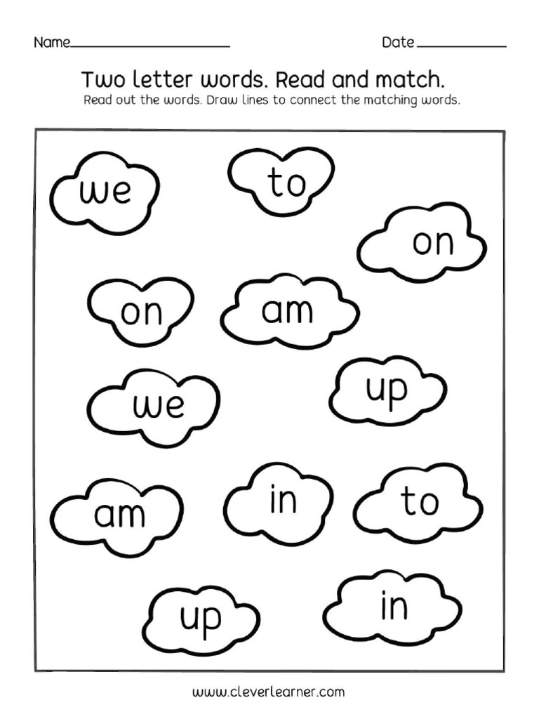 Two Letter Words Preschool Activity Worksheets 04 PDF | PDF