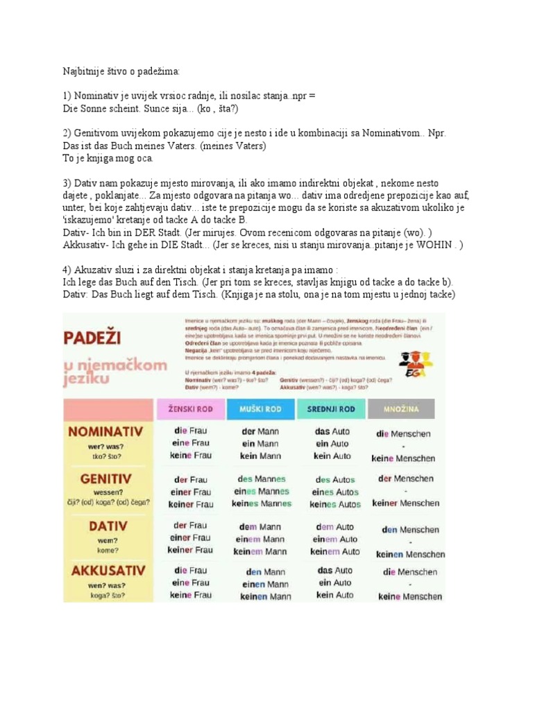 Padezi U Nemackom Jeziku PDF