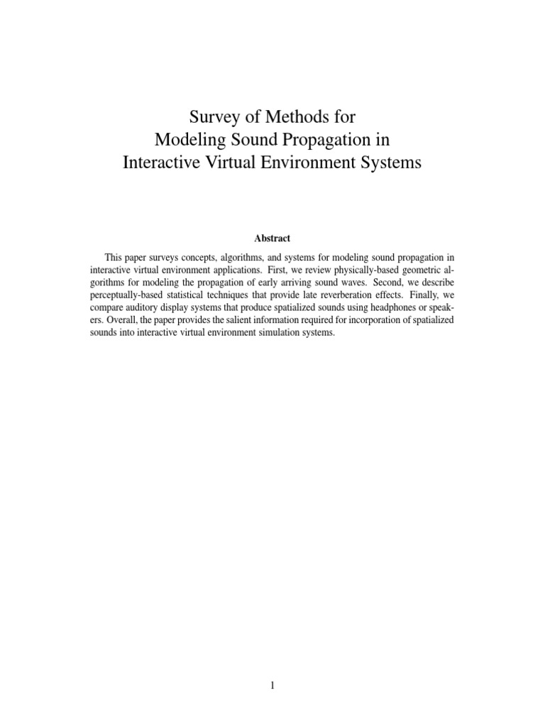 Sound Propagation PDF | PDF | Reflection (Physics) | Boundary Element ...