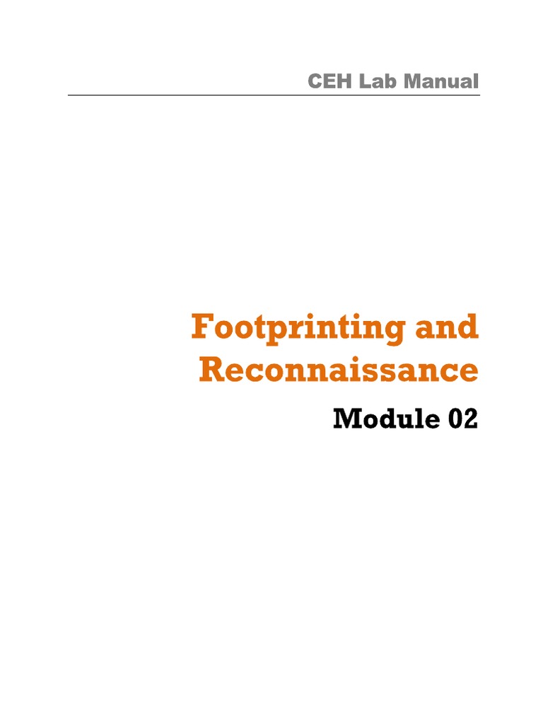 Cehv9 Labs Module 02 Footprinting And Reconnaissance
