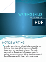 Writing Skills Notice