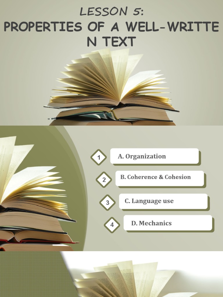 Properties of A Well Written Text PDF English Language Aesthetics