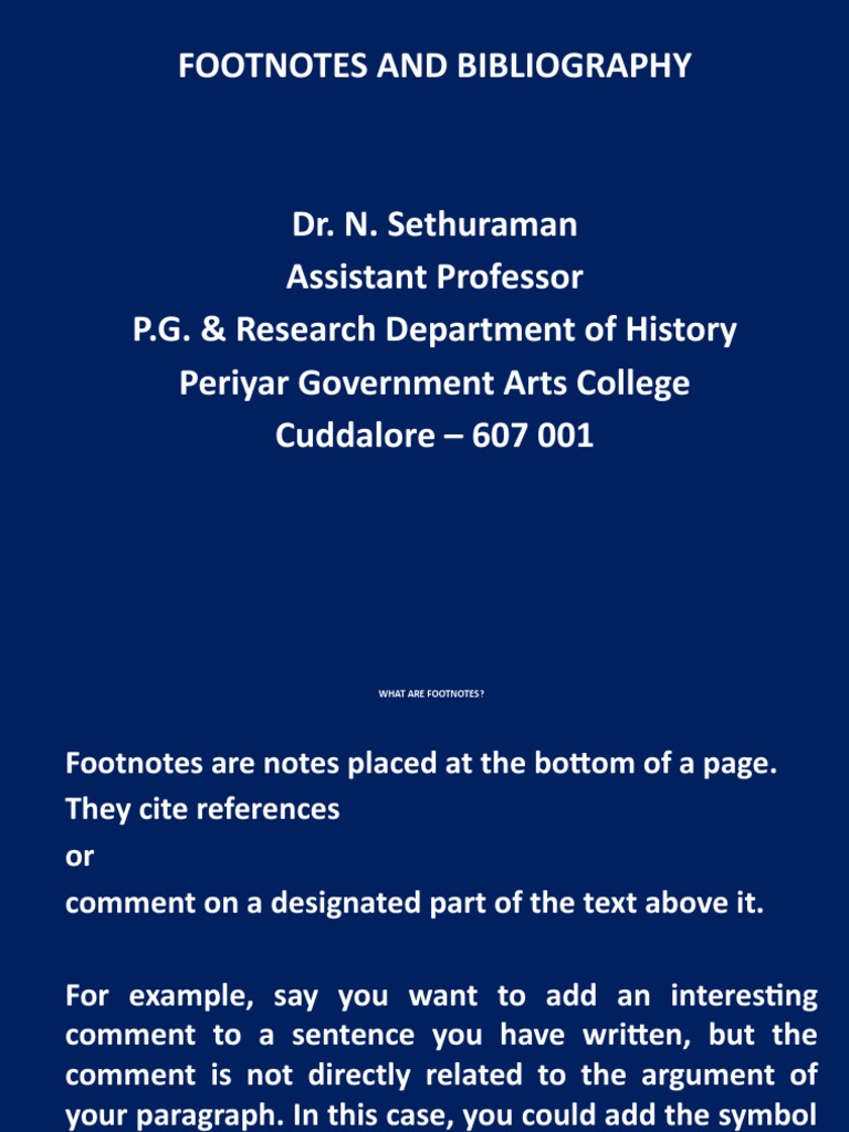 Footnotes vs Bibliography Explained | PDF | Note (Typography) | Citation