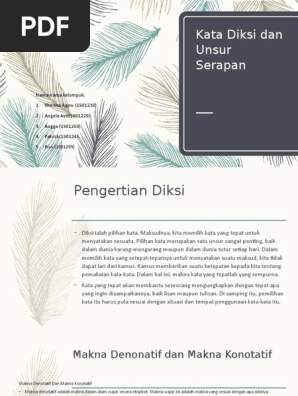 Kata Diksi Dan Unsur Serapan Pdf