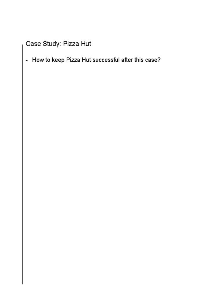 Pizza Hut Case Study Pdf