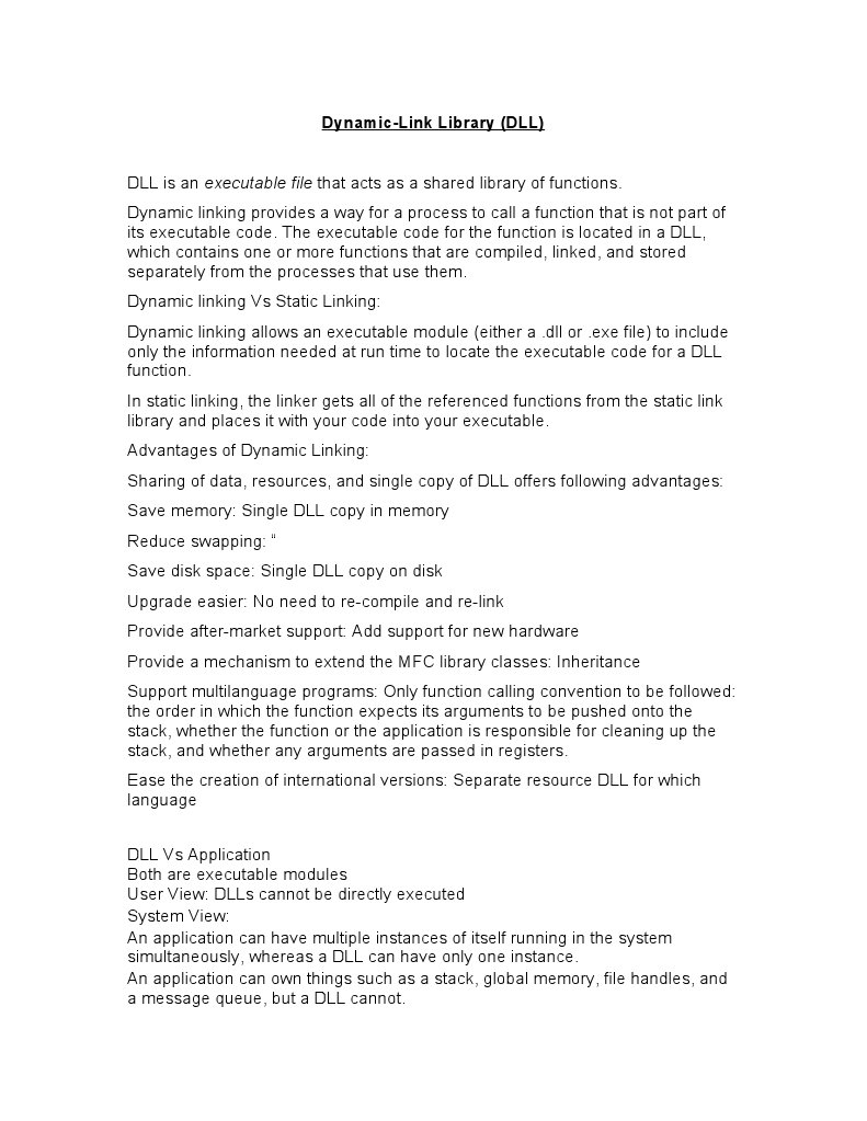 DynamicLink Library (DLL) PDF Library Software Development