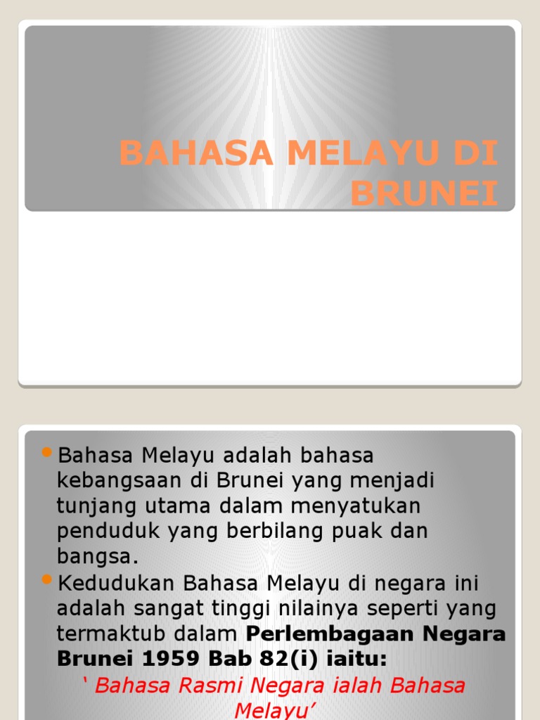 Bahasa Melayu Di Brunei | PDF