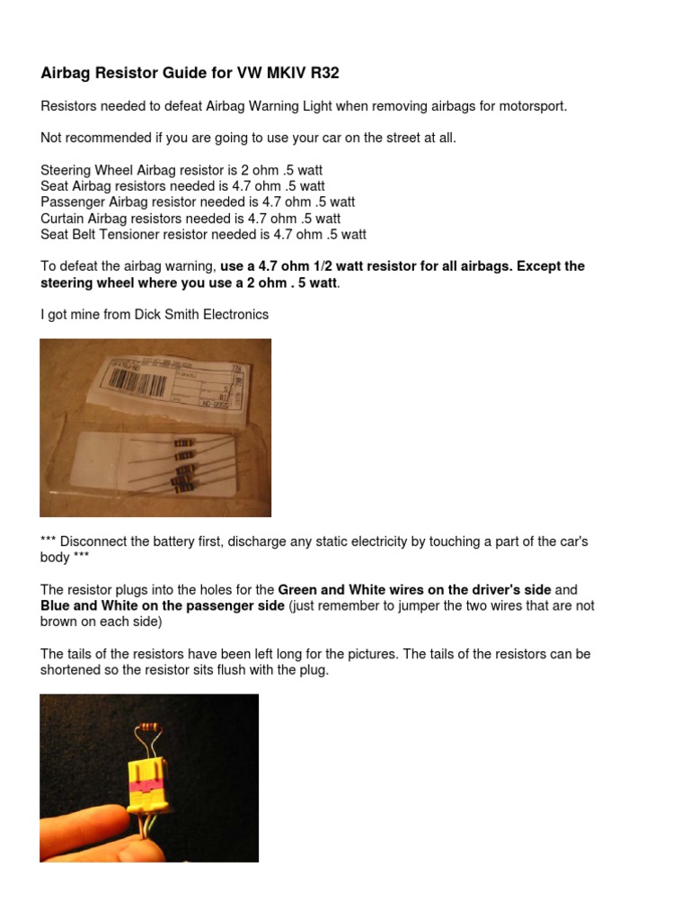 Airbag Resistor Guide PDF PDF