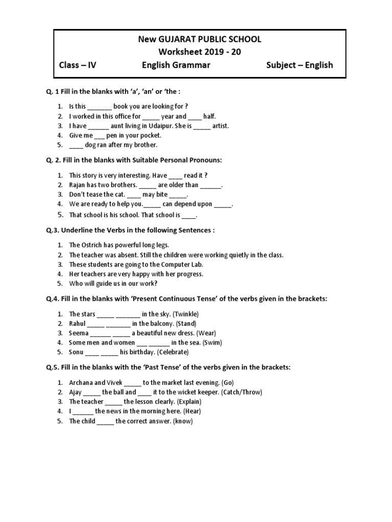 STD IV Worksheet 1 | PDF | Semiotics | Communication