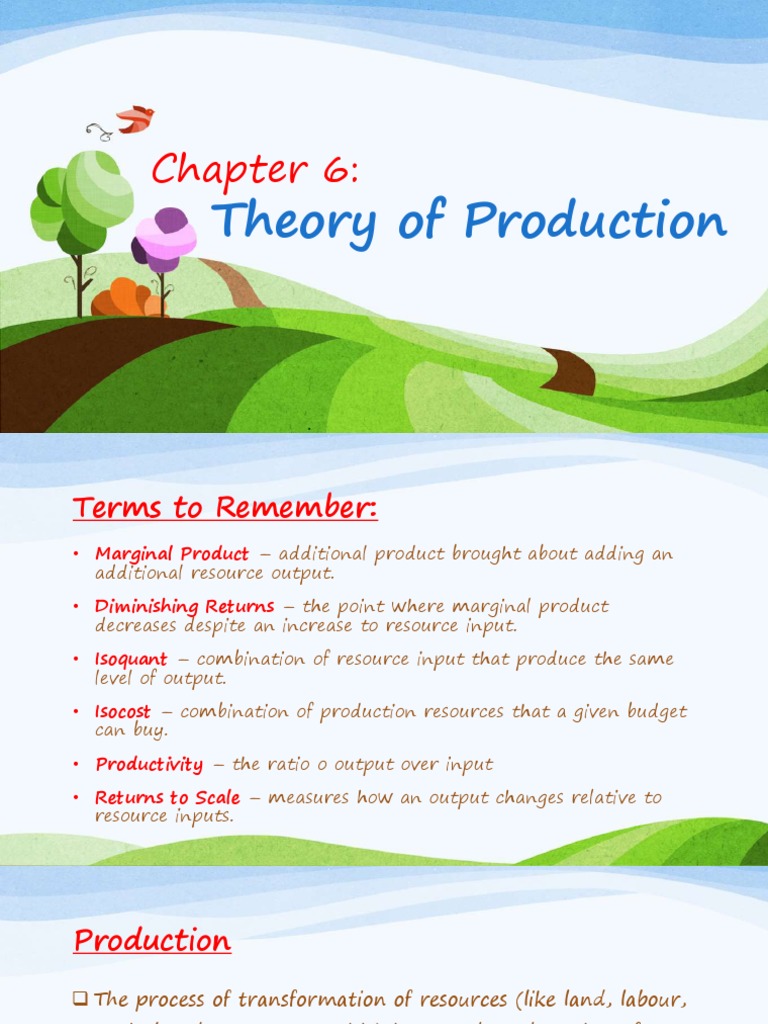 Theory of Production Final PDF | PDF | Production Function | Factors Of ...