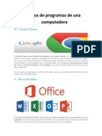 Tipos de Programas de Una Computadora