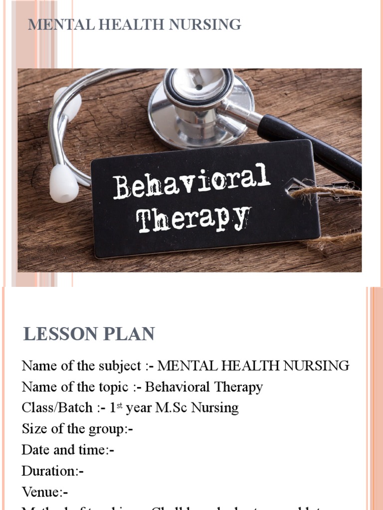 Behavioral Therapy for Nursing Students | PDF | Behaviour Therapy ...