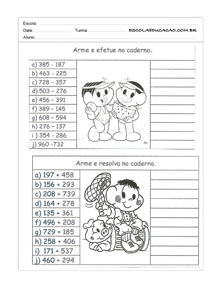 Arme e Efetue - Adição e Subtração | PDF