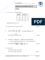 Statistics and Probability (Topic 5) Revision Answers