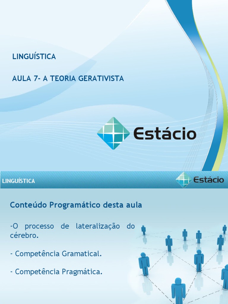 Aula - 07 LINGUISTICA - GERATIVISMO | PDF | Noam Chomsky | Linguística