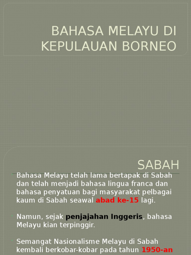 Bahasa Melayu Di Kepulauan Borneo Pdf