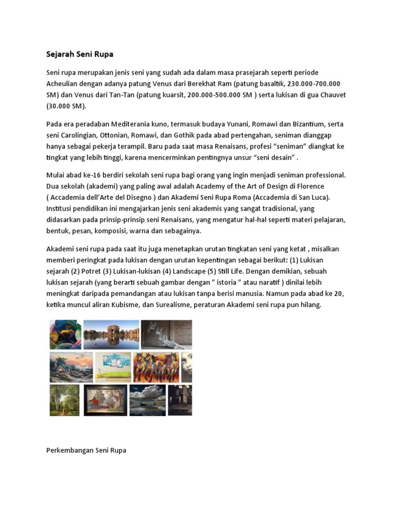 Sejarah Seni Rupa Dan Desain