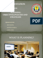 A Presentation: ON Planning-Objectives, Policies and Strategies