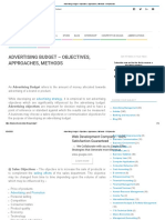 Advertising Budget - Objectives, Approaches, Methods - BBA - Mantra PDF