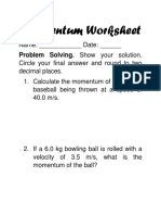 GR 9 Momentum Worksheet PDF