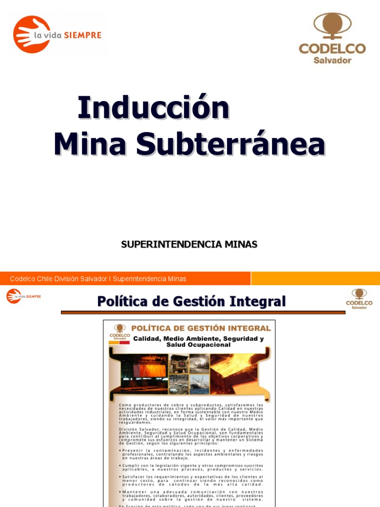 Inducción a la Seguridad en Minería Subterránea | PDF | Minería ...