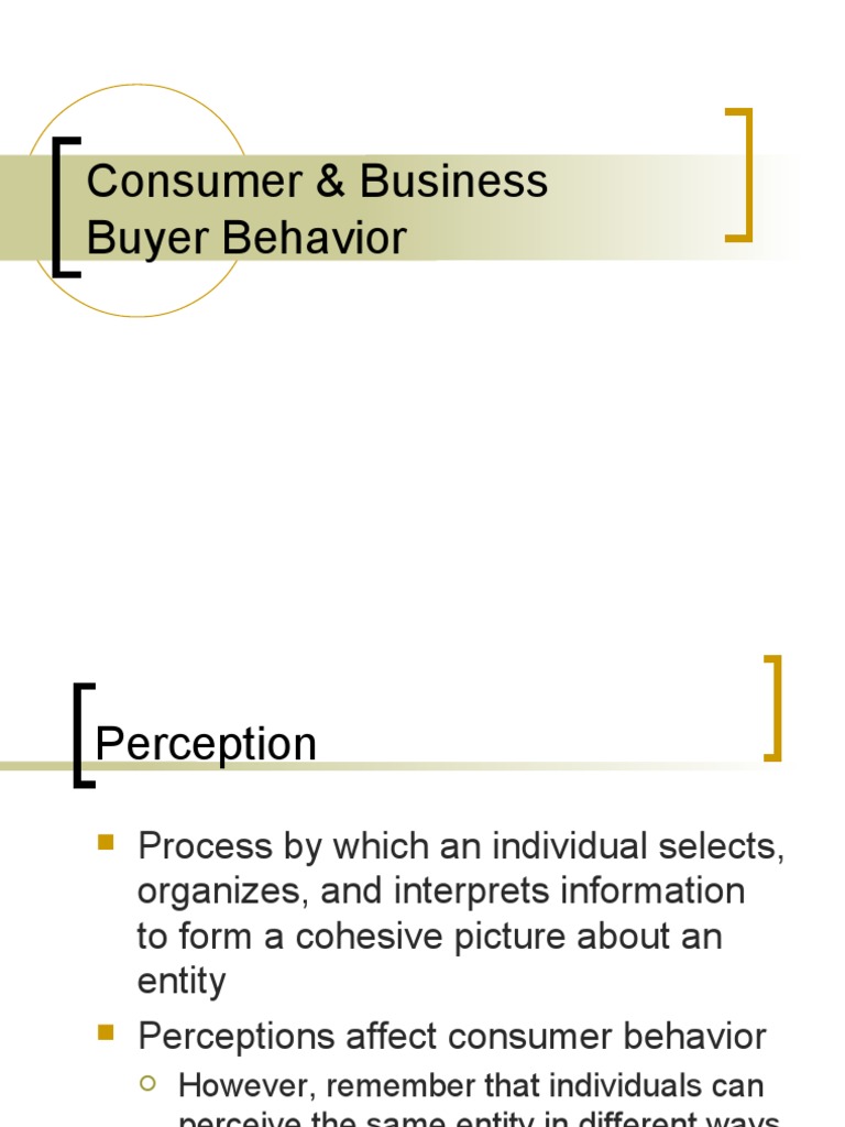 Buyer Behavior Perceptn | PDF | Consumer Behaviour | Behavior