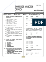 Examen de Avance III de Quimica 2do