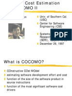 Software Cost Estimation and Cocomo Ii