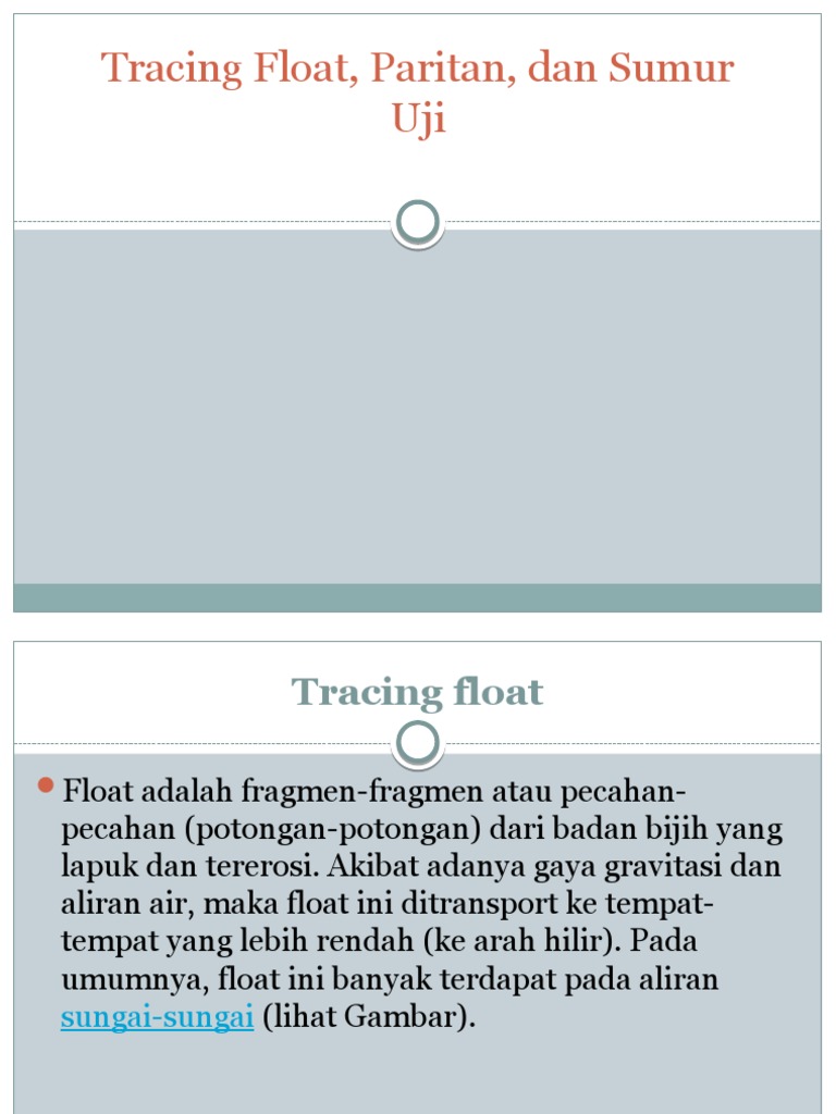 Tracing Float, Paritan, Dan Sumur Uji | PDF