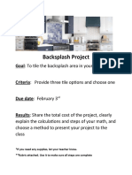 Backsplash Project Directions