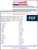 Important Synonyms & Antonyms for Bank Exams