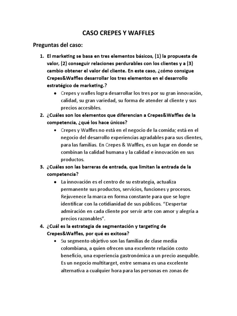 02 3 Caso Crepes&Waffles | PDF | Marketing | Business