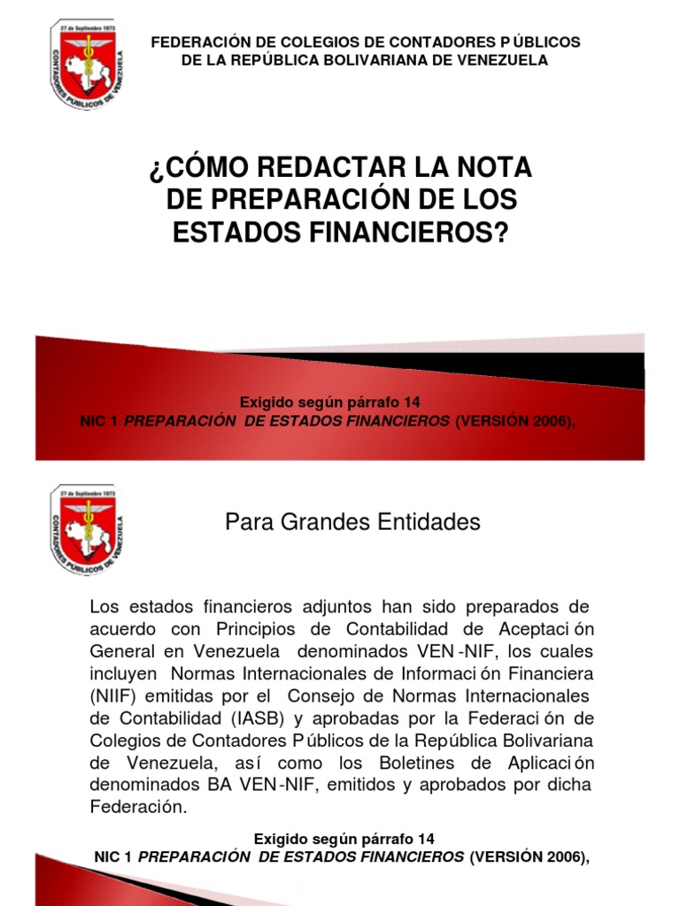 Ejemplo de Notas A Los Estados Financieros