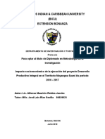 Protocolo Impacto Socioeconomico de La Ejecucion Del Proyecto Integral en El TMSAs 2016-2017