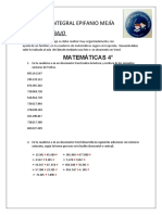 COLEGIO INTEGRAL EPIFANIO MEJÍA Matemáticas 4
