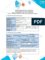 Guía de Actividades y Rúbrica de Evaluación - Fase 3 - Plantear Hipótesis Frente A Las Causas Del Problema