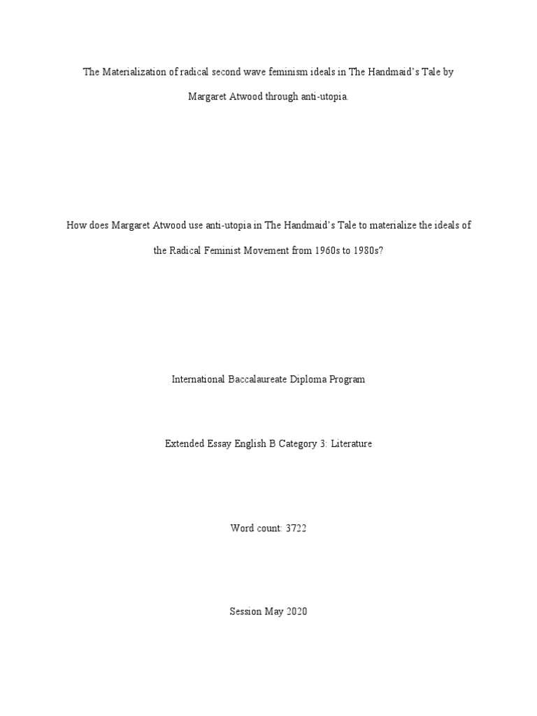 EE IB English B PDF Dystopia Feminism