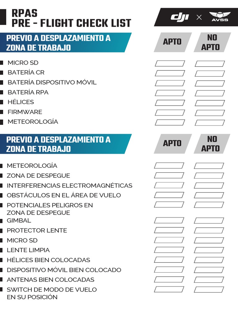 RPAS Check List | PDF