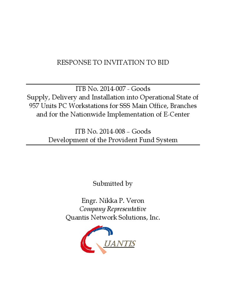 Response To Invitation To Bid PDF | PDF | Guarantee | Civil Law (Legal ...