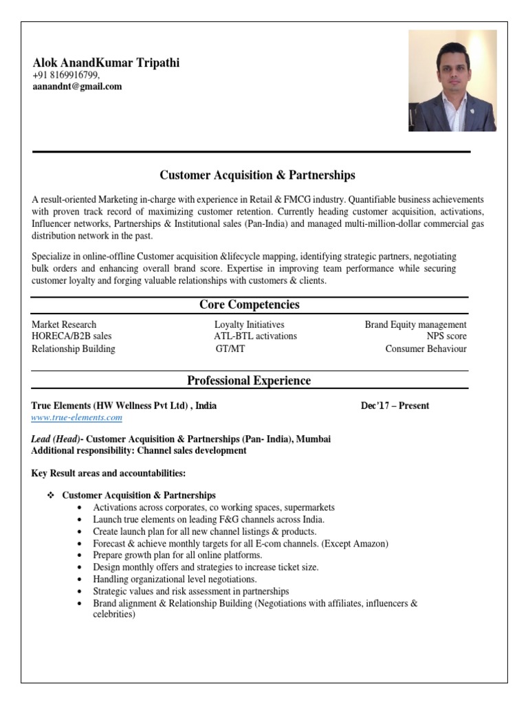 Havard Resume 1 PDF Brand Sales