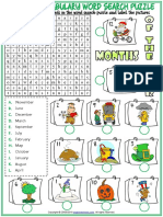 Months Vocabulary Esl Word Search Puzzle Worksheet For Kids