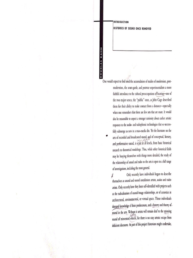 Douglas Kahn Histories of Sound Once Removed | PDF