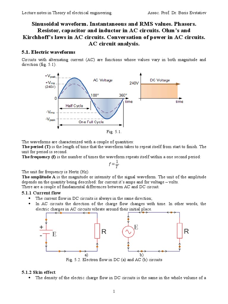 Lectures Notes Sinusoidal Circuits PDF | PDF | Ac Power | Electrical ...