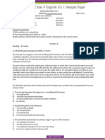 CBSE Class 9 English Sample Paper SA 1 PDF