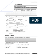 Interchange5thEd Level1 Unit01 Grammar Worksheet
