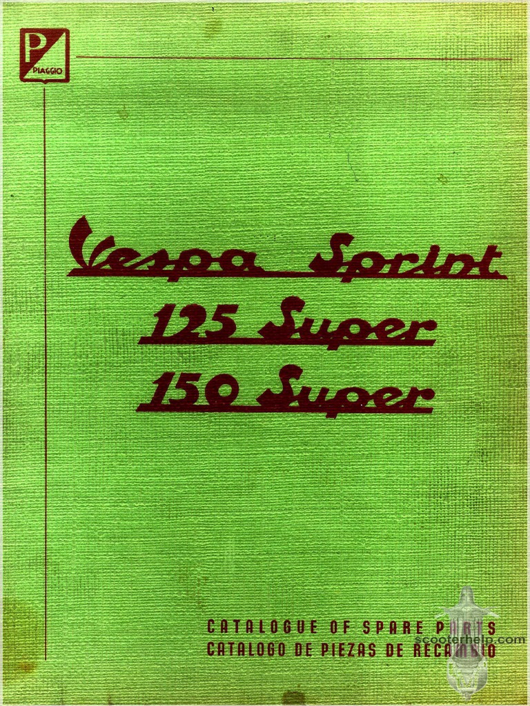 Vespa 150 Super Catalogo Pecas PDF | PDF