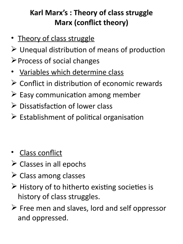 Karl Marx's Theory of Class Struggle PDF