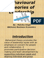 Behavioural Theories of Leadership 1