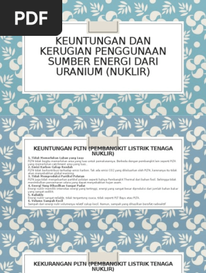 Keuntungan Dan Kerugian Penggunaan Sumber Energi Dari Uranium Pdf