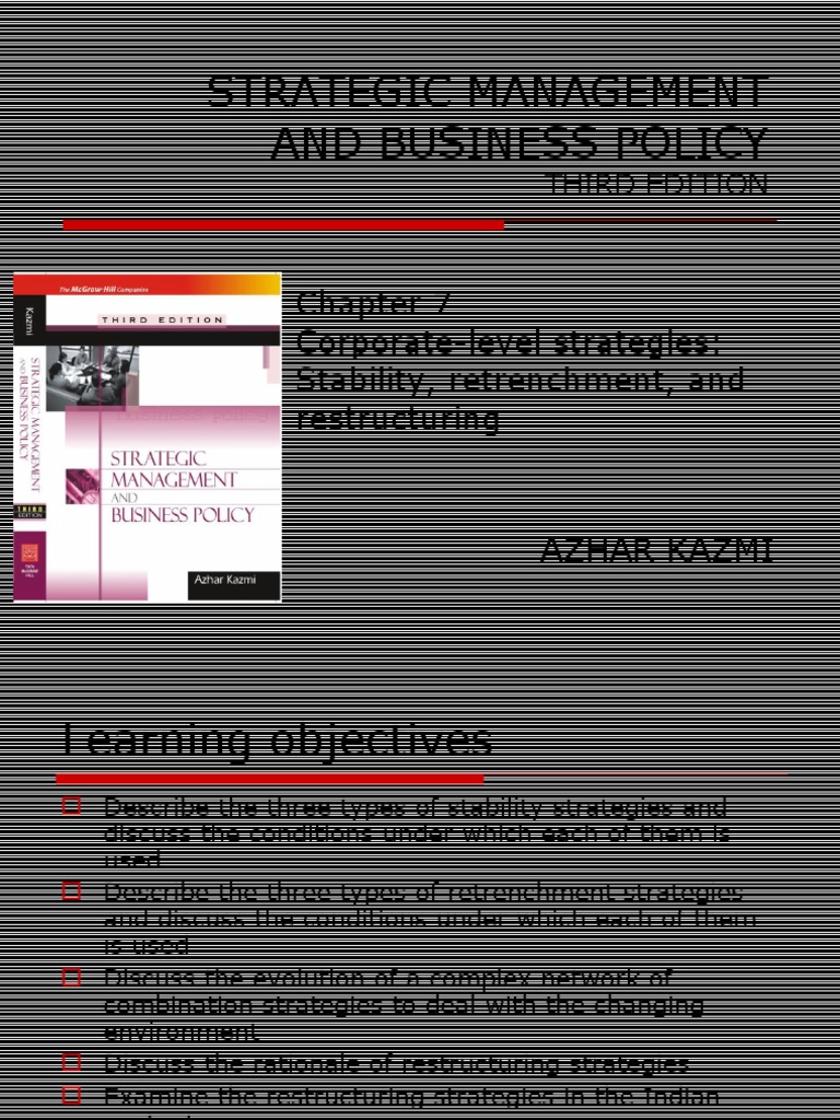 Chap7 SMBP Kazmi | PDF | Restructuring | Strategic Management
